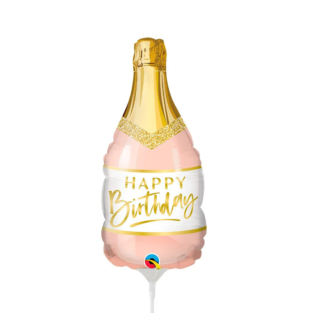 Qualatex 14" Birthday Pink Bubbly Mini Shape (AIR-FILL ONLY / FLAT)