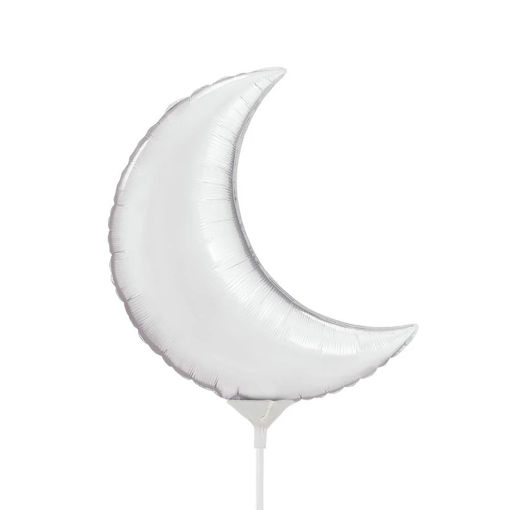 Qualatex 9" Crescent Moon Mini Shape Silver (AIR-FILL ONLY / FLAT)
