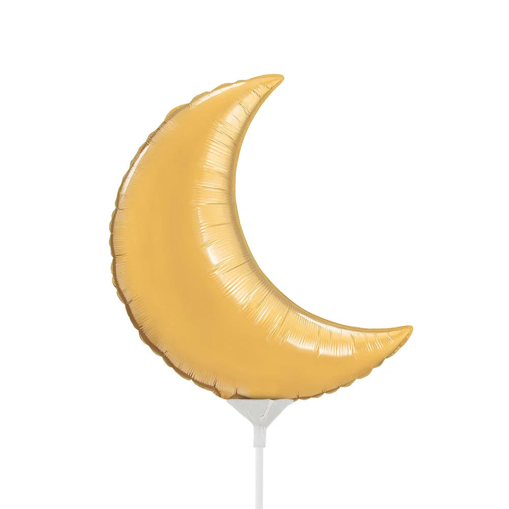 Qualatex 9" Crescent Moon Mini Shape Gold (AIR-FILL ONLY / FLAT)