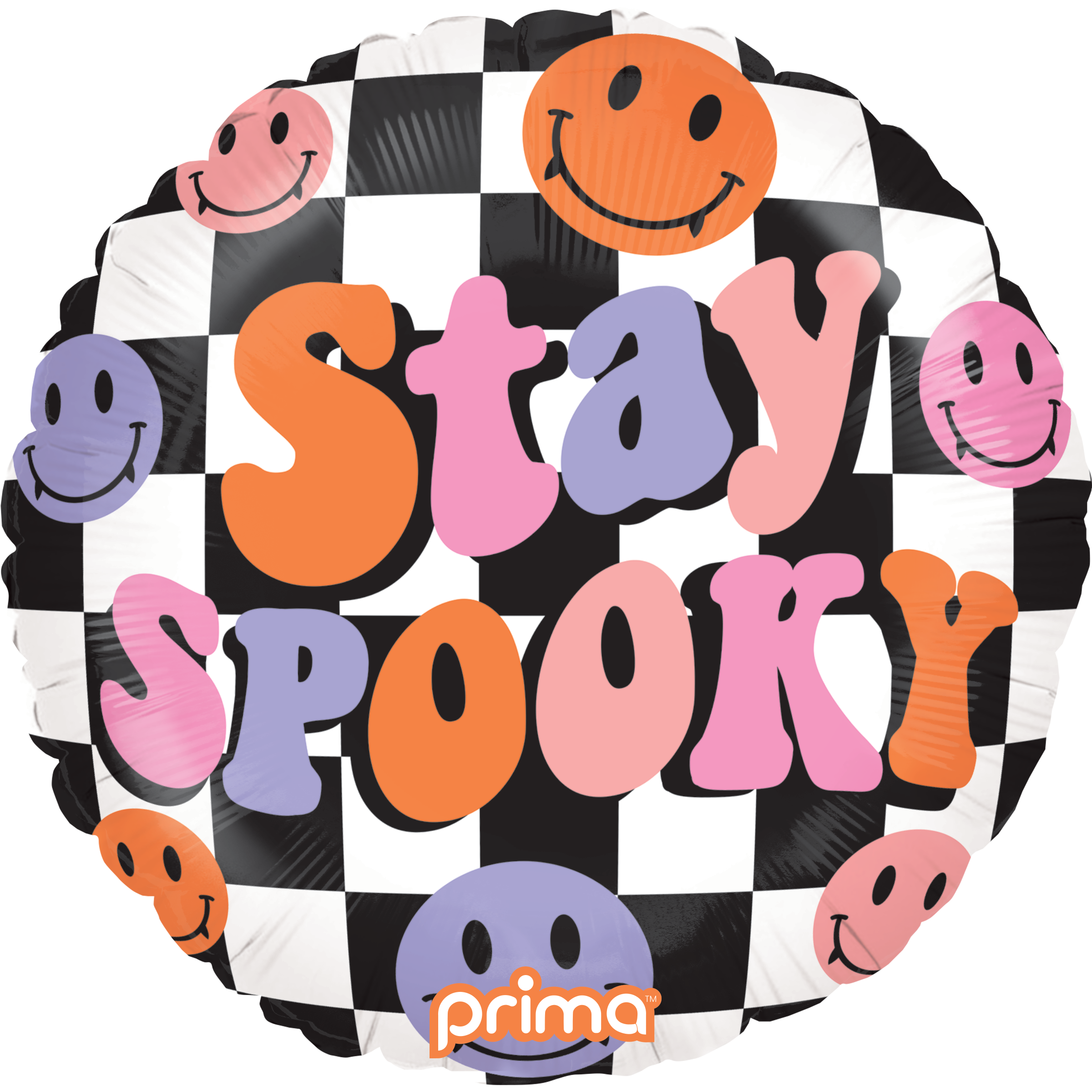 18" Round Stay Spooky Checker