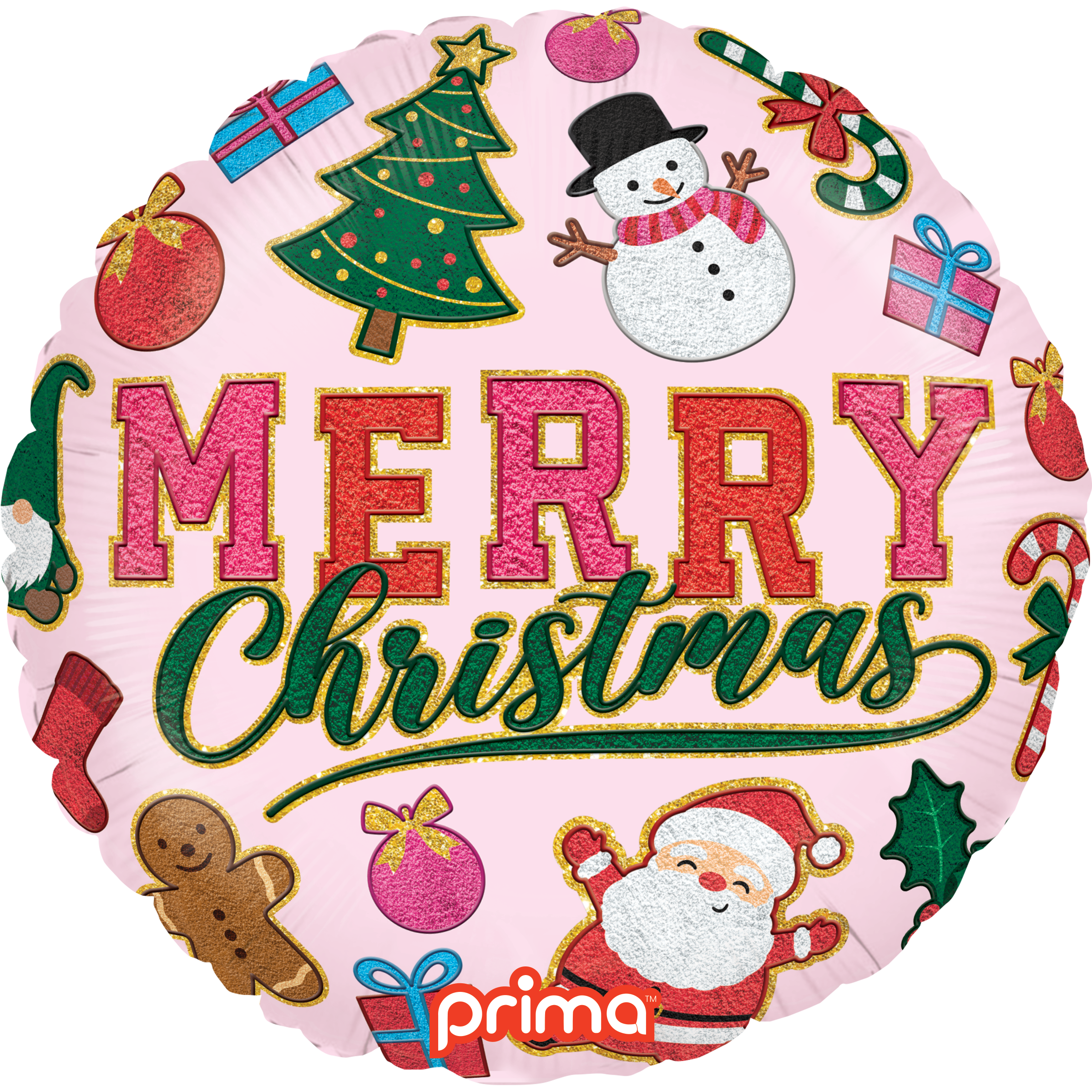 18" Round Merry Christmas Patches