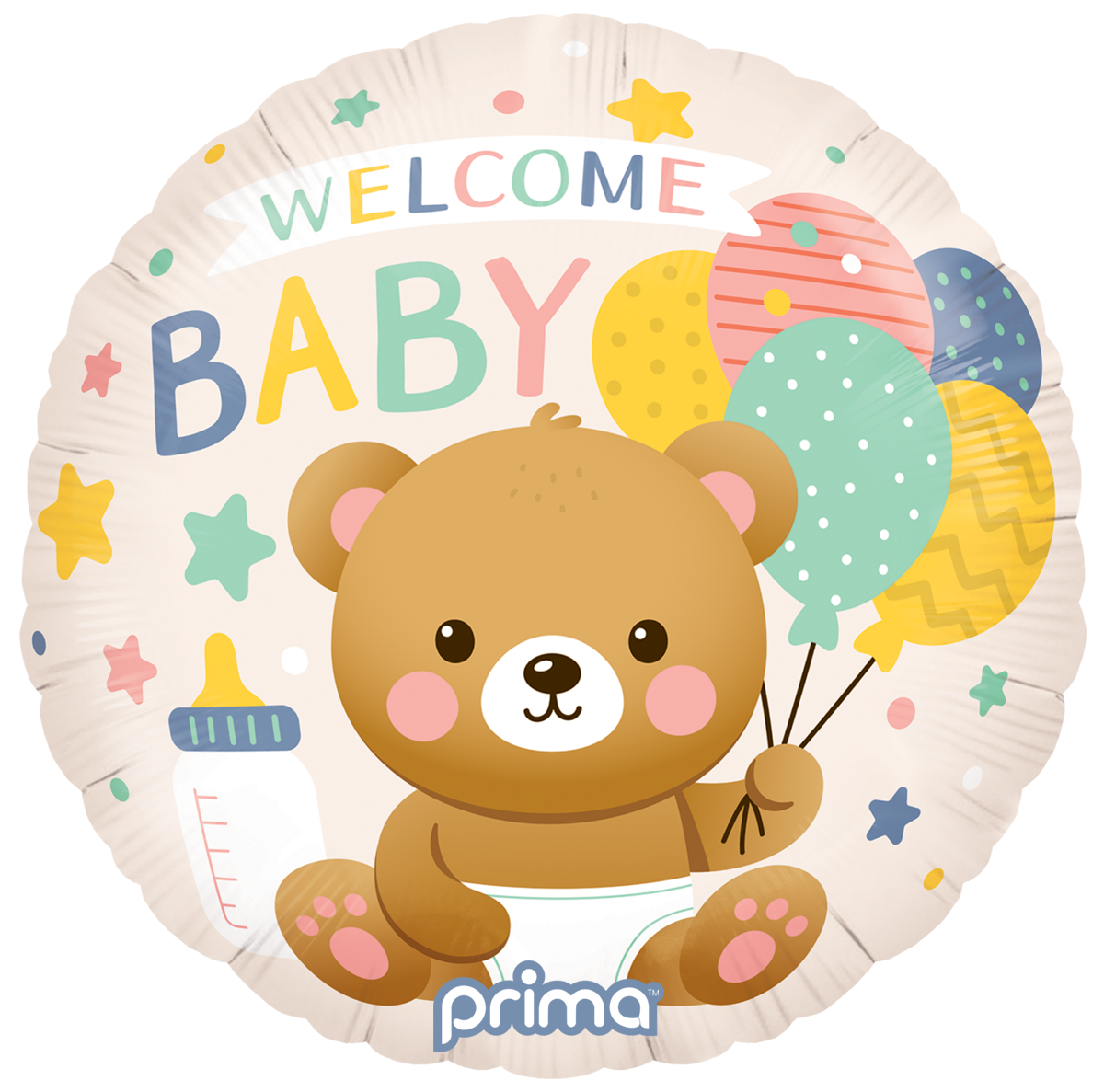 18" Welcome Baby Bear & Balloons