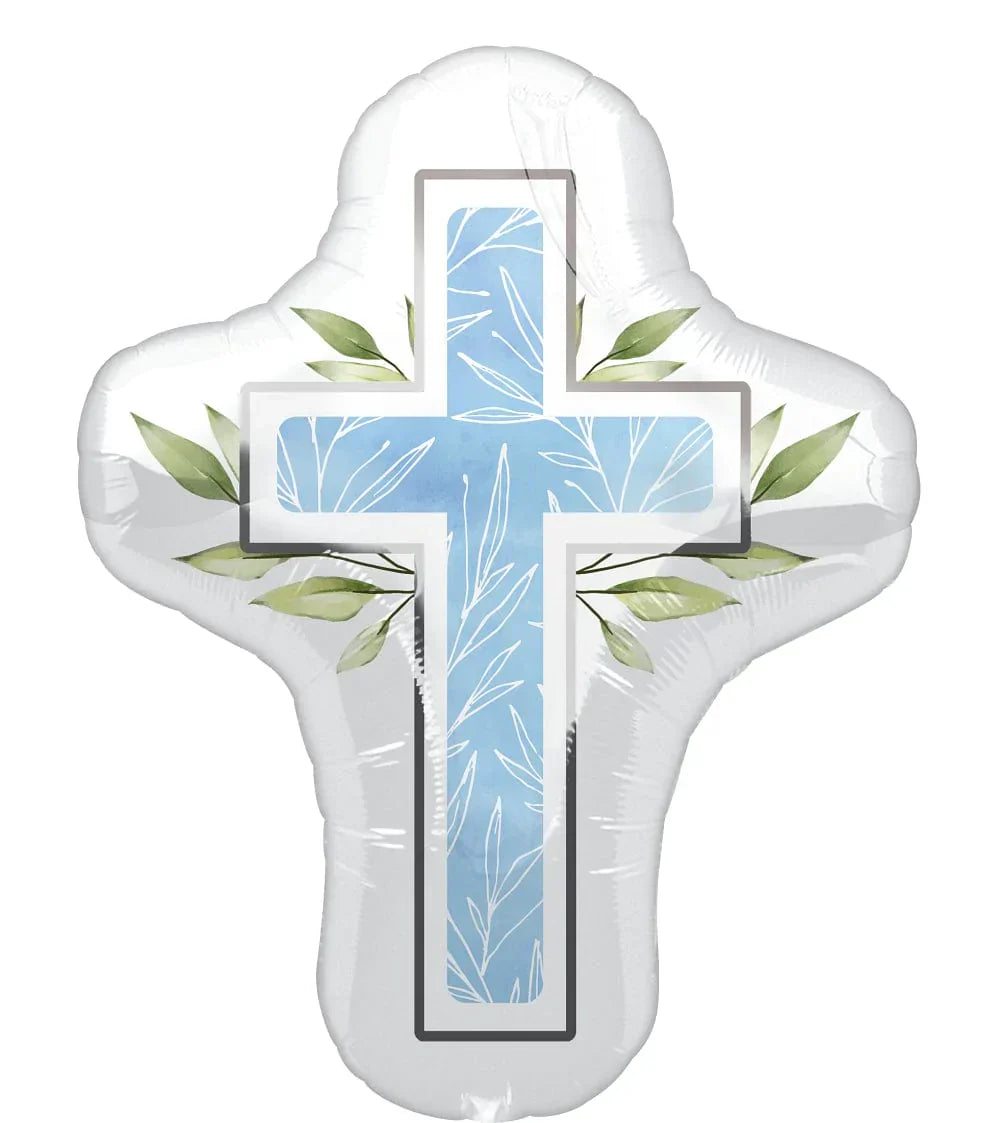 Anagram 28" My First Communion Blue Cross Balloon