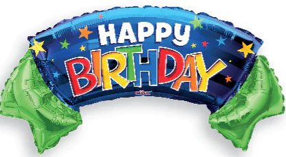 Conver USA 36" Happy Birthday Blue and Green Foil Balloon