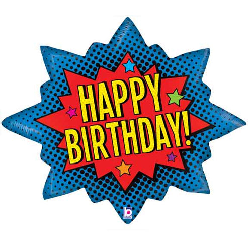 Betallic 32" Superhero Birthday Burst Balloon