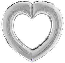 Betallic 32" Linking Heart Silver Balloon