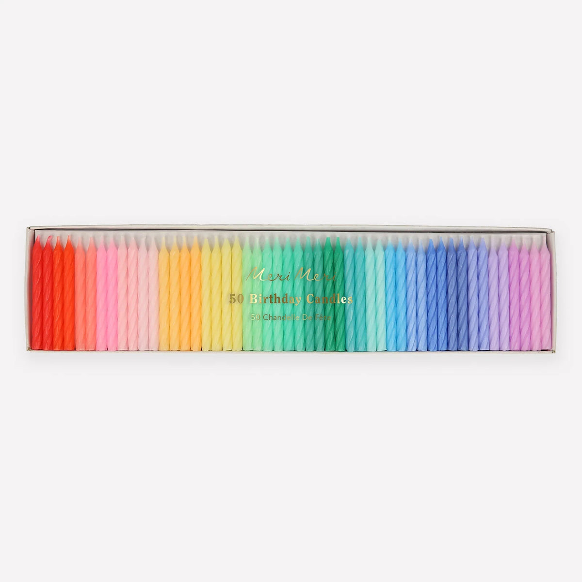MERI MERI Rainbow Twisted Mini Birthday Candles (x 50)