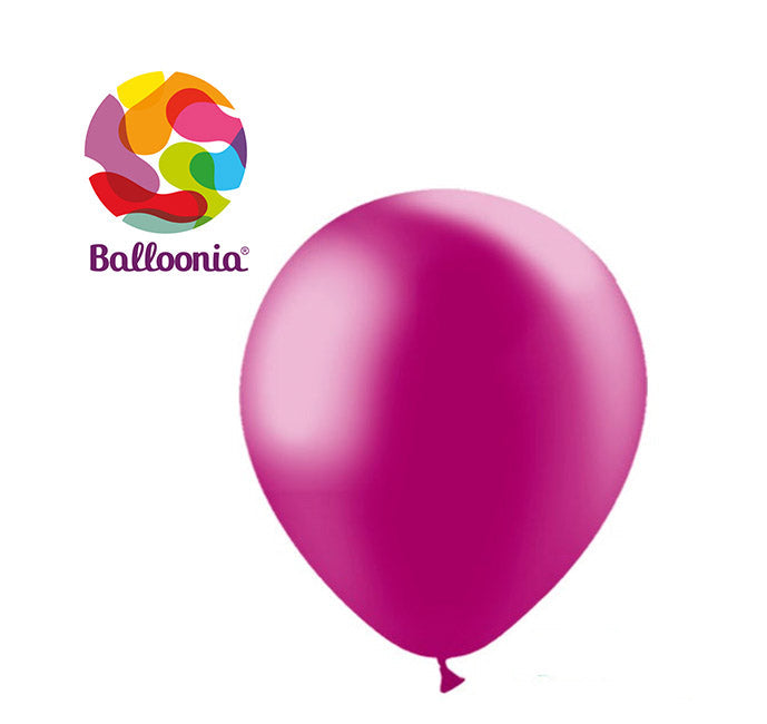 Balloonia 5" Latex Metallic Fuchsia 100ct