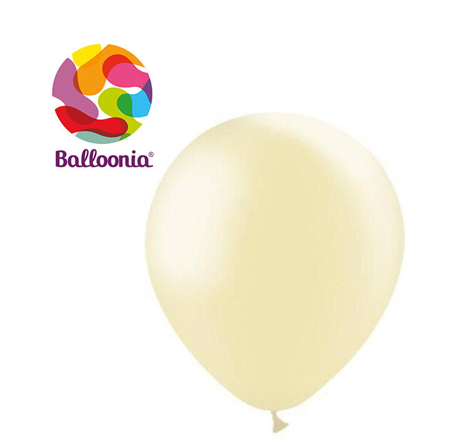 Balloonia 5" Latex Metallic Ivory 100ct