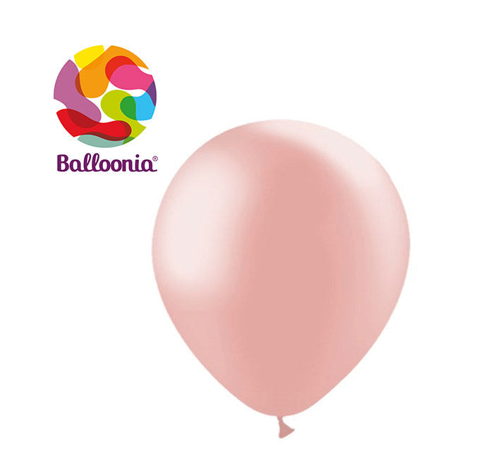 Balloonia 5" Latex Metallic Rose Gold 100ct