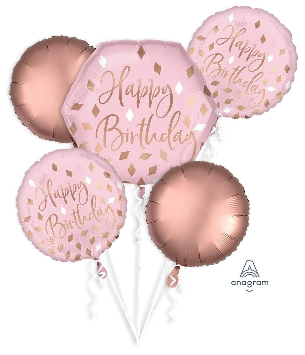 Anagram Happy Birthday Pink Rose Gold 23"